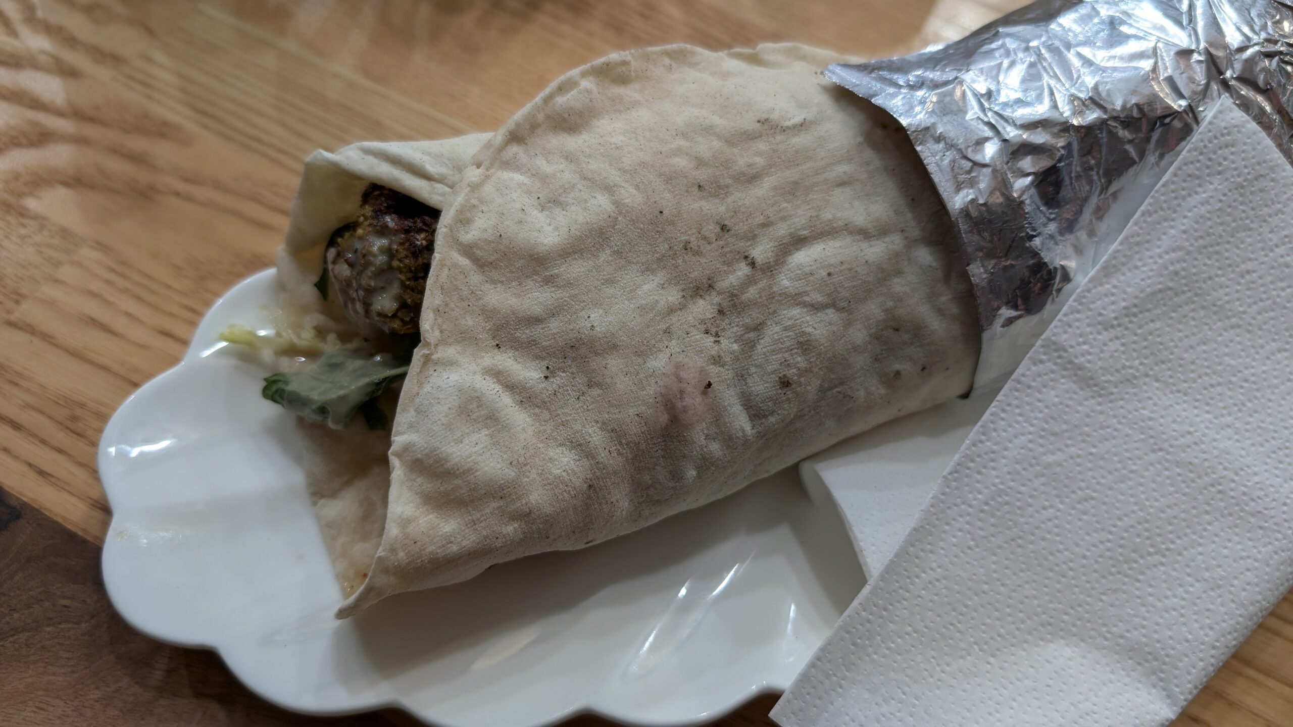 Falafel-Wrap, Imbiss Flaleppo, Sulzbacher Straße, Nürnberg